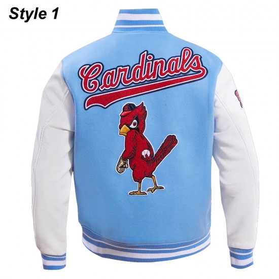 St. Louis Cardinals Retro Classic Rib Blue Wool Varsity Jacket