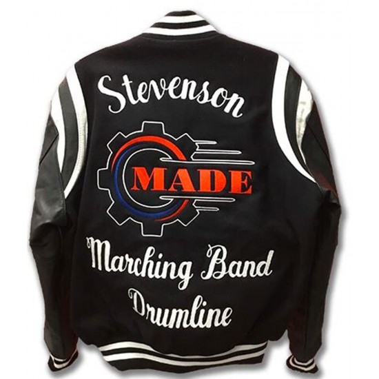 Stevenson Marching Black Wool Varsity Jacket