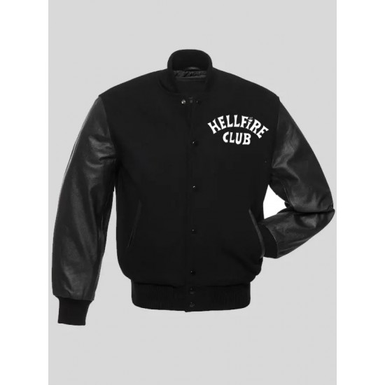 Stranger Things Hellfire Club Black Varsity Jacket