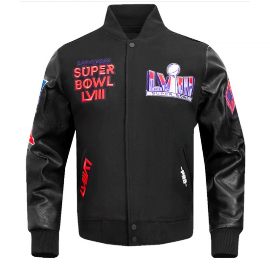 Superbowl LVIII Wool/Leather Varsity Jacket