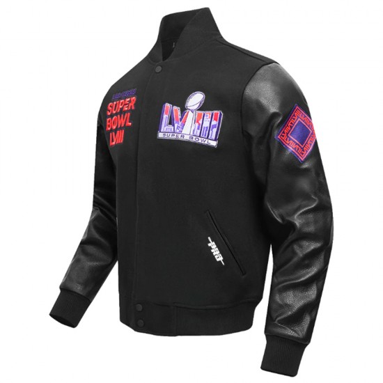 Superbowl LVIII Wool/Leather Varsity Jacket