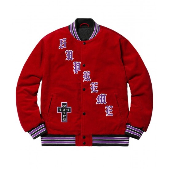 Supreme Cross Old English Corduroy Bomber Jacket