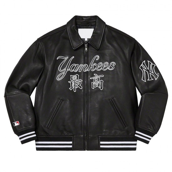 Supreme NY Yankees Varsity Leather Jacket