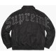 Supreme Pebbled Varsity Black Leather Jacket