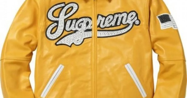 Supreme Uptown Studded Varsity Leather Jacket, Universal Jackets
