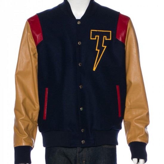 Tackma Bomber Blue and Brown Jacket