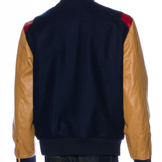 Tackma Bomber Blue and Brown Jacket