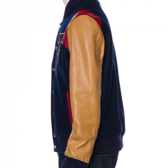 Tackma Bomber Blue and Brown Jacket