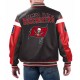 Tampa Bay Buccaneers Black Varsity Full-Zip Leather Jacket