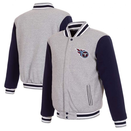 Tennessee Titans Varsity Gray and Navy Wool Jacket