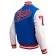 Texas Rangers Script Tail Classic Rib Varsity Jacket