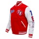 Texas Rangers Script Tail Classic Rib Varsity Jacket