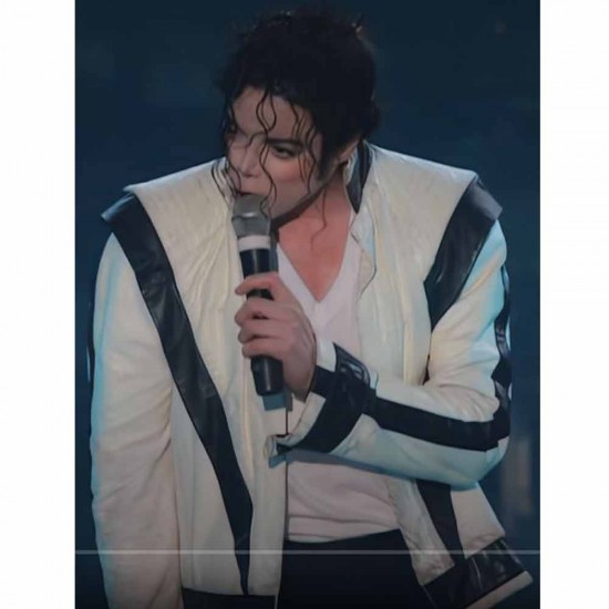 Thriller Michael Jackson White Leather Jacket