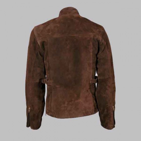 New Mens Tom Cruise Brown Suede Leather Jacket