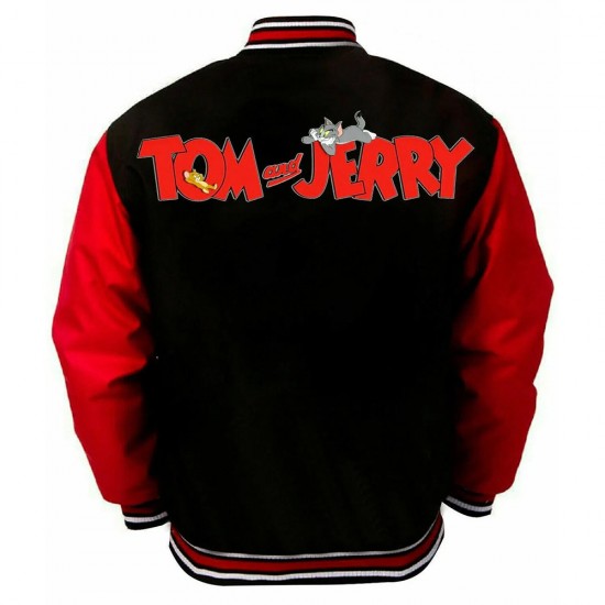 Tom and Jerry Red and Black Varsity Jacket