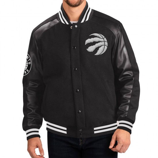 Toronto Raptors Varsity Black Wool/Leather Jacket