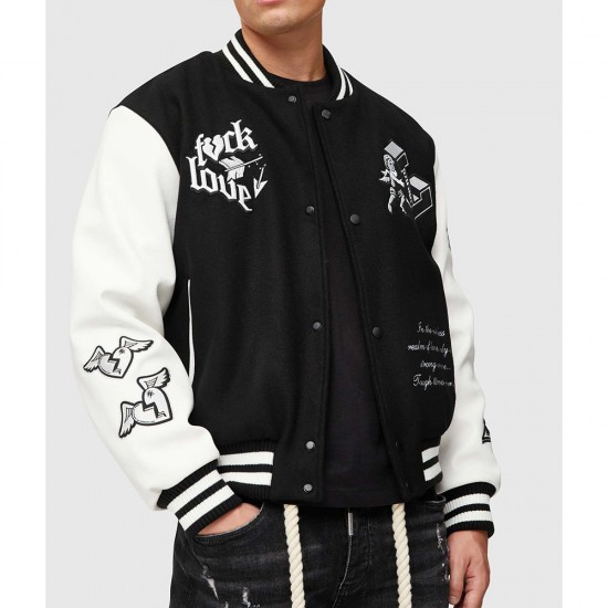 Tough Love Black and White Varsity Jacket