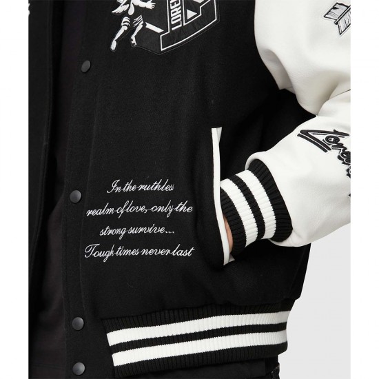 Tough Love Black and White Varsity Jacket