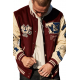 True Religion Maroon Varsity Jacket