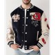 True Religion Spliced Black Varsity Jacket