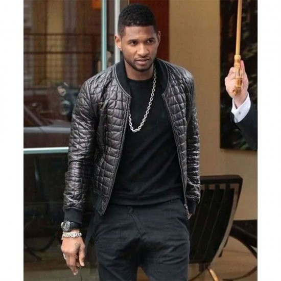 Usher Quilted Black Leather Jacket