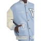 V Felted-Wool and Leather Varsity Jacket