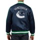 Vancouver Canucks O-Line Navy Varsity Satin Jacket