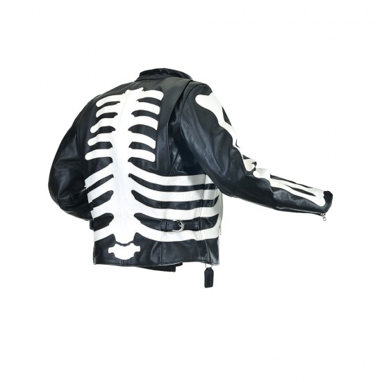 Vanson Skeleton Bones Black Leather Jacket
