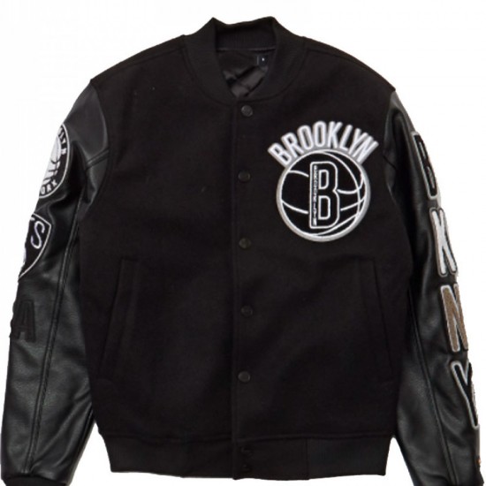 brooklyn nets baseball jacket