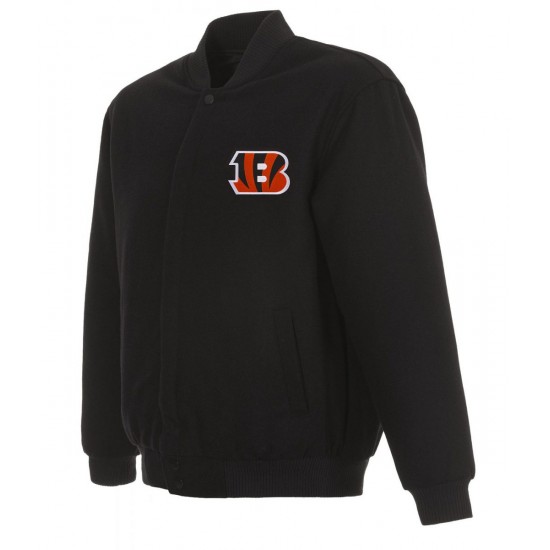 Varsity Cincinnati Bengals Black Wool Jacket