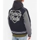 Varsity Human Made Duck Navy Blue and Grey Wool Jacket