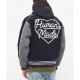 Varsity Human Made Duck Navy Blue and Grey Wool Jacket