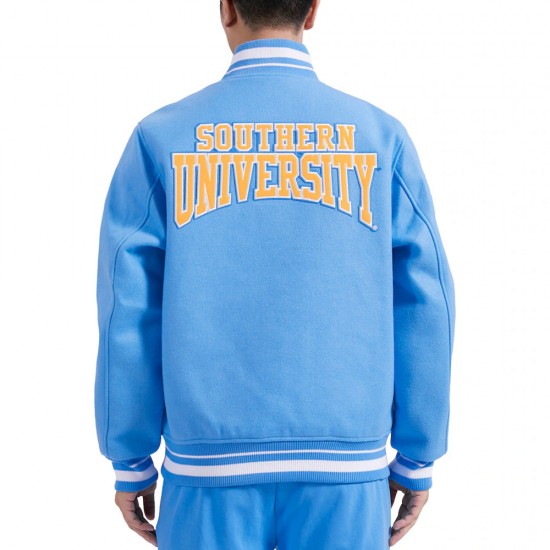 Varsity Jacket Southern University Jaguars Light Blue Crest