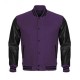 Varsity Letterman Black and Purple Jacket