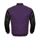 Varsity Letterman Black and Purple Jacket