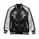 Varsity Misfits Black and Gray Satin Jacket