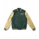 Varsity NY Jets Green and Cream Wool/Leather Jacket