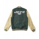 Varsity NY Jets Green and Cream Wool/Leather Jacket