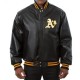 Varsity Oakland Athletics Black Leather Jacket