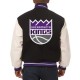 Varsity Sacramento Kings Domestic Black and White Jacket