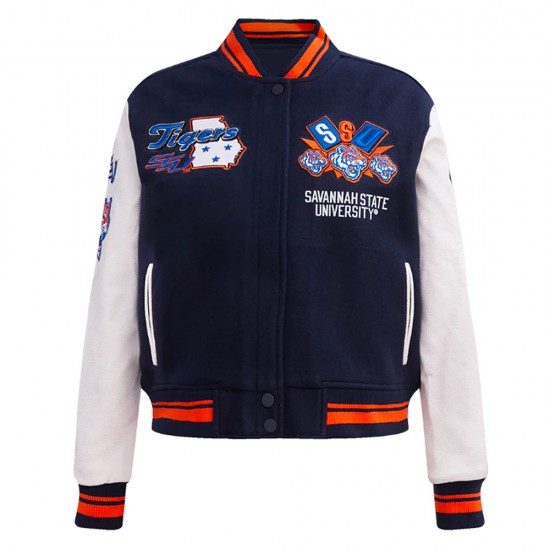 Varsity Savannah State University Homecoming Navy Jacket