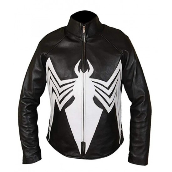 Venom Black Leather Jacket Costume