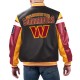 Washington Commanders Black Varsity Full-Zip Leather Jacket