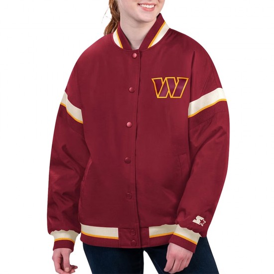 Washington Commanders Tournament Maroon Varsity Jacket