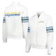 White LA Chargers Line Up Full-Snap Satin Jacket