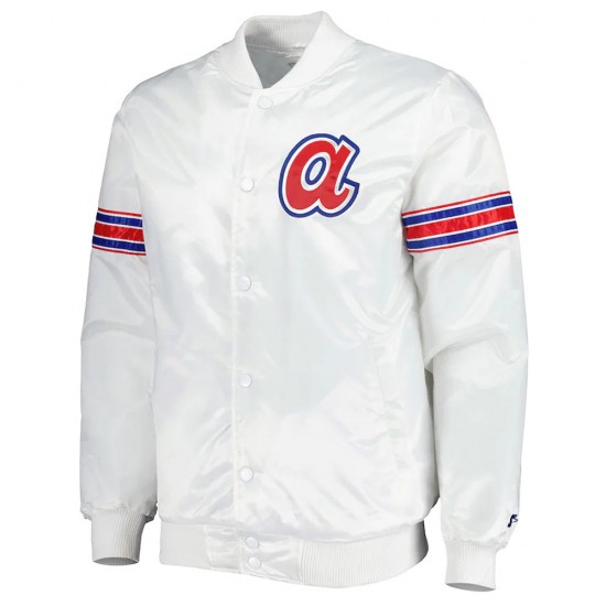 White Power Forward Atlanta Braves Satin Jacket