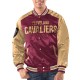 Wine/Gold Cleveland Cavaliers Renegade Varsity Satin Jacket