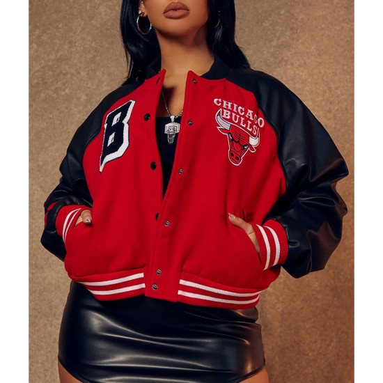 Women’s Chicago Bulls Cropped Varsity Jacket