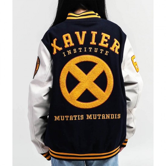 Xavier Institute Black and White Varsity Jacket