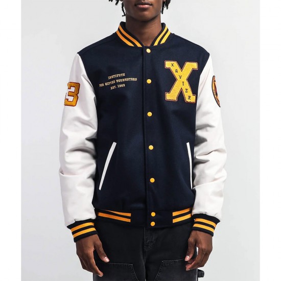 Xavier Institute Black and White Varsity Jacket